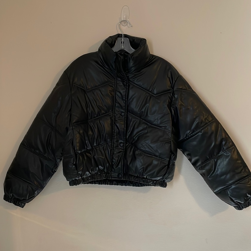 Zara Faux Leather Black Jacket Size Small New With Tags